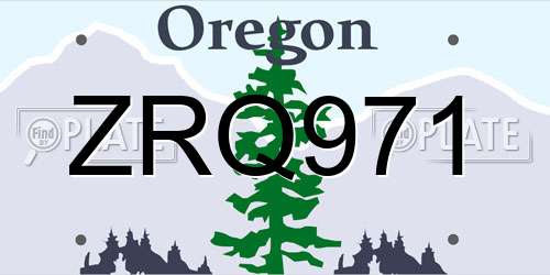 ZRQ971 Oregon License Plate