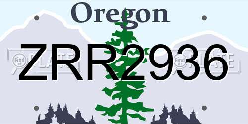 ZRR2936 Oregon License Plate