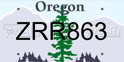 ZRR863 Oregon License Plate