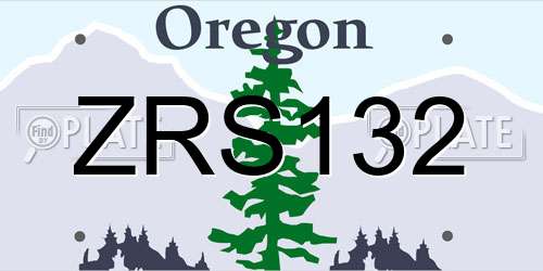 ZRS132 Oregon License Plate