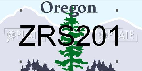 ZRS201 Oregon License Plate