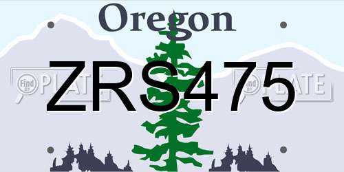ZRS475 Oregon License Plate