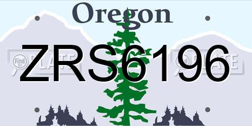 ZRS6196 Oregon License Plate