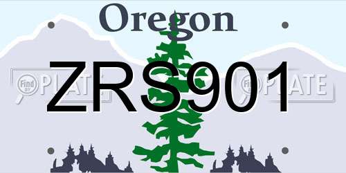 ZRS901 Oregon License Plate