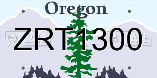 ZRT1300 Oregon License Plate