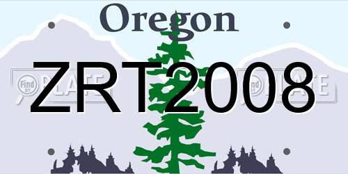 ZRT2008 Oregon License Plate