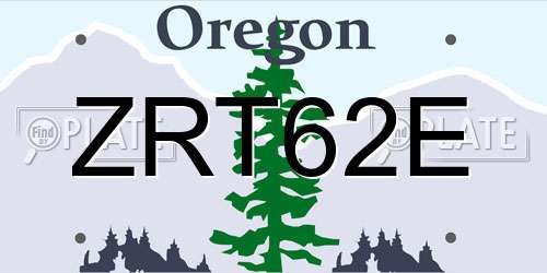 ZRT62E Oregon License Plate