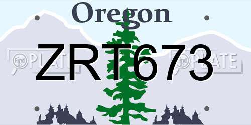 ZRT673 Oregon License Plate