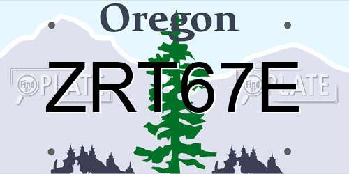 ZRT67E Oregon License Plate