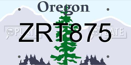 ZRT875 Oregon License Plate