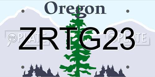 ZRTG23 Oregon License Plate