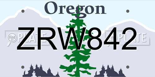 ZRW842 Oregon License Plate
