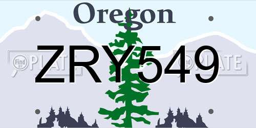 ZRY549 Oregon License Plate