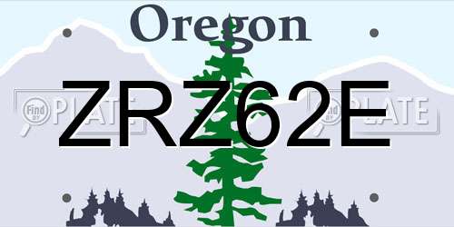 ZRZ62E Oregon License Plate