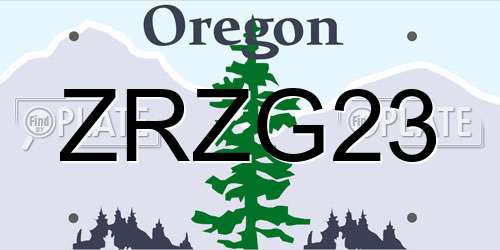 ZRZG23 Oregon License Plate