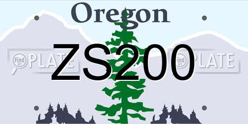 ZS200 Oregon License Plate