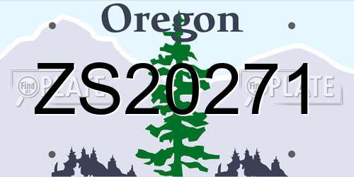 ZS20271 Oregon License Plate