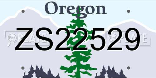 ZS22529 Oregon License Plate