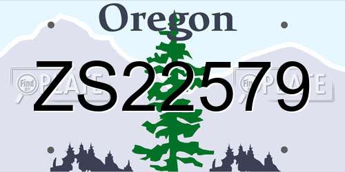 ZS22579 Oregon License Plate