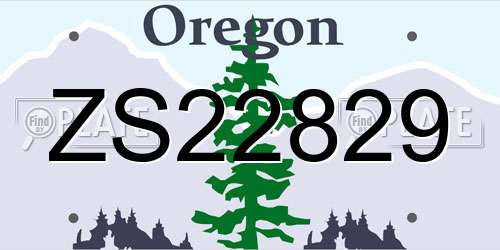 ZS22829 Oregon License Plate