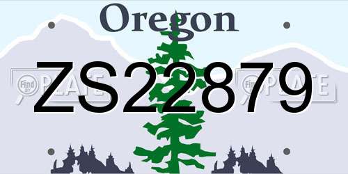 ZS22879 Oregon License Plate