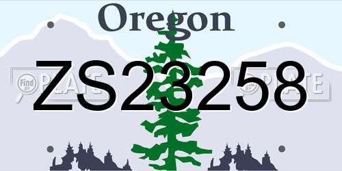 ZS23258 Oregon License Plate