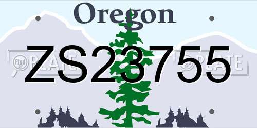 ZS23755 Oregon License Plate