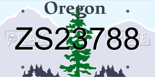 ZS23788 Oregon License Plate
