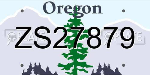 ZS27879 Oregon License Plate
