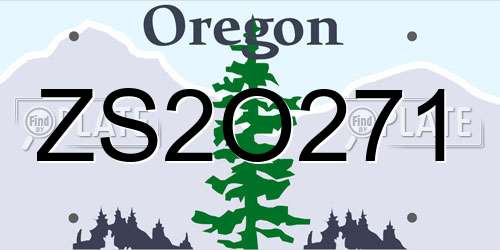 ZS2O271 Oregon License Plate