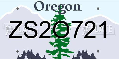 ZS2O721 Oregon License Plate