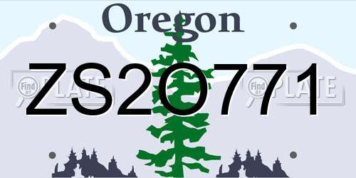 ZS2O771 Oregon License Plate
