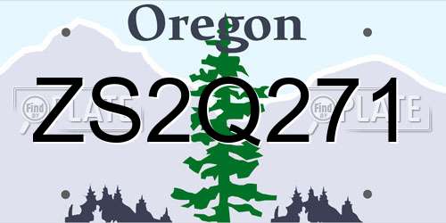 ZS2Q271 Oregon License Plate