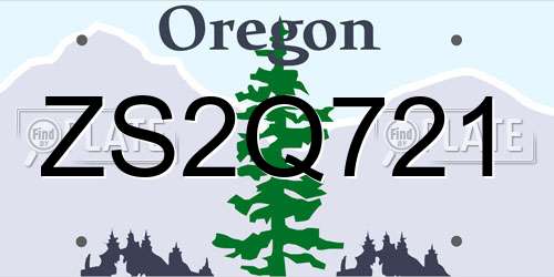 ZS2Q721 Oregon License Plate
