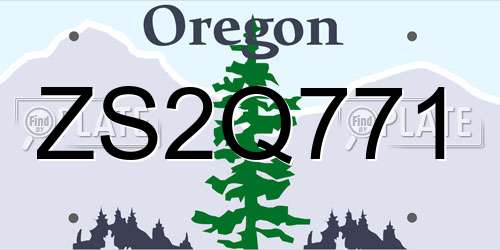 ZS2Q771 Oregon License Plate