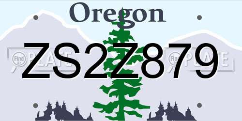 ZS2Z879 Oregon License Plate