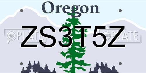 ZS3T5Z Oregon License Plate