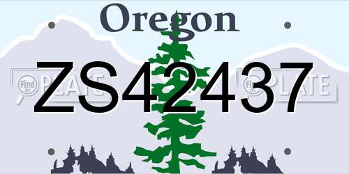ZS42437 Oregon License Plate