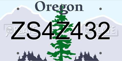 ZS4Z432 Oregon License Plate