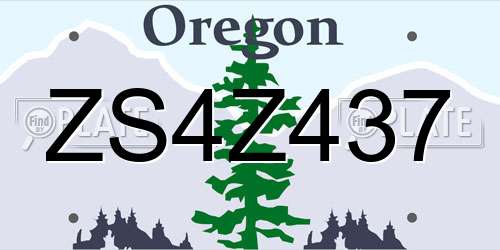 ZS4Z437 Oregon License Plate