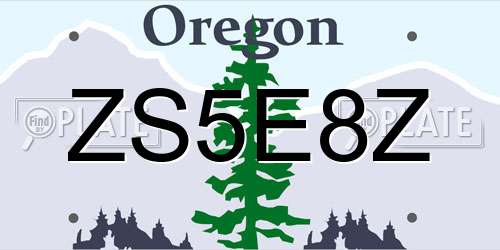 ZS5E8Z Oregon License Plate