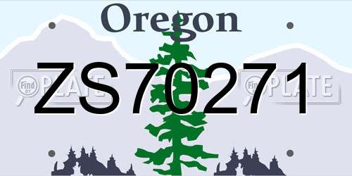 ZS70271 Oregon License Plate