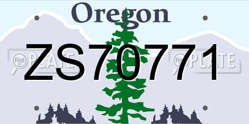 ZS70771 Oregon License Plate