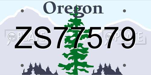 ZS77579 Oregon License Plate