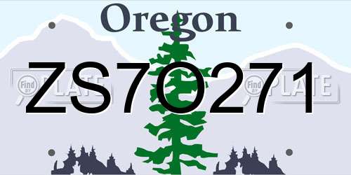 ZS7O271 Oregon License Plate