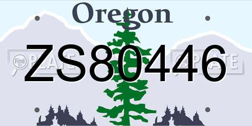 ZS80446 Oregon License Plate