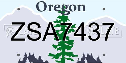 ZSA7437 Oregon License Plate