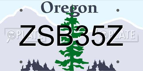 ZSB35Z Oregon License Plate