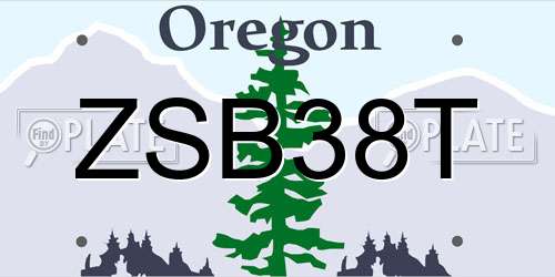 ZSB38T Oregon License Plate
