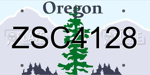 ZSC4128 Oregon License Plate